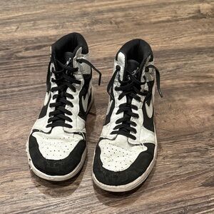 Jordan Black and White High-Top Sneakers